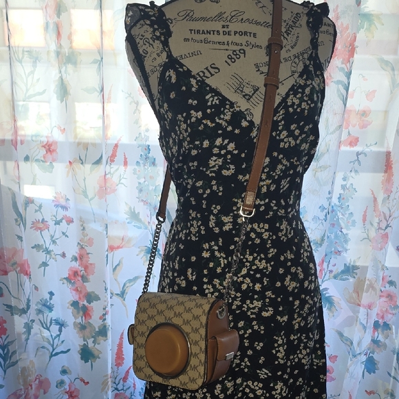 Michael Kors Handbags - Michael Kors Brown Logo Crossbody Camera Bag